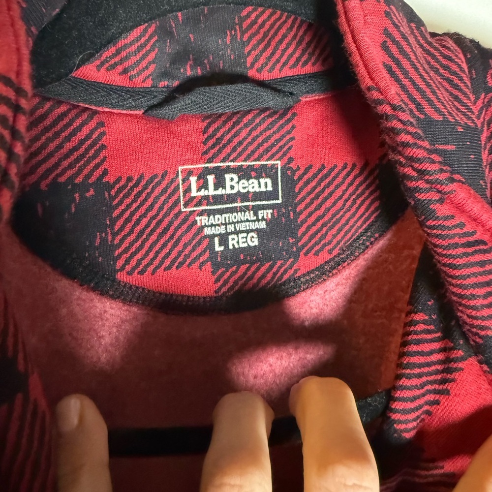 LL Bean buffalo check 1/4 zip • Men’s L - Picture 3 of 8